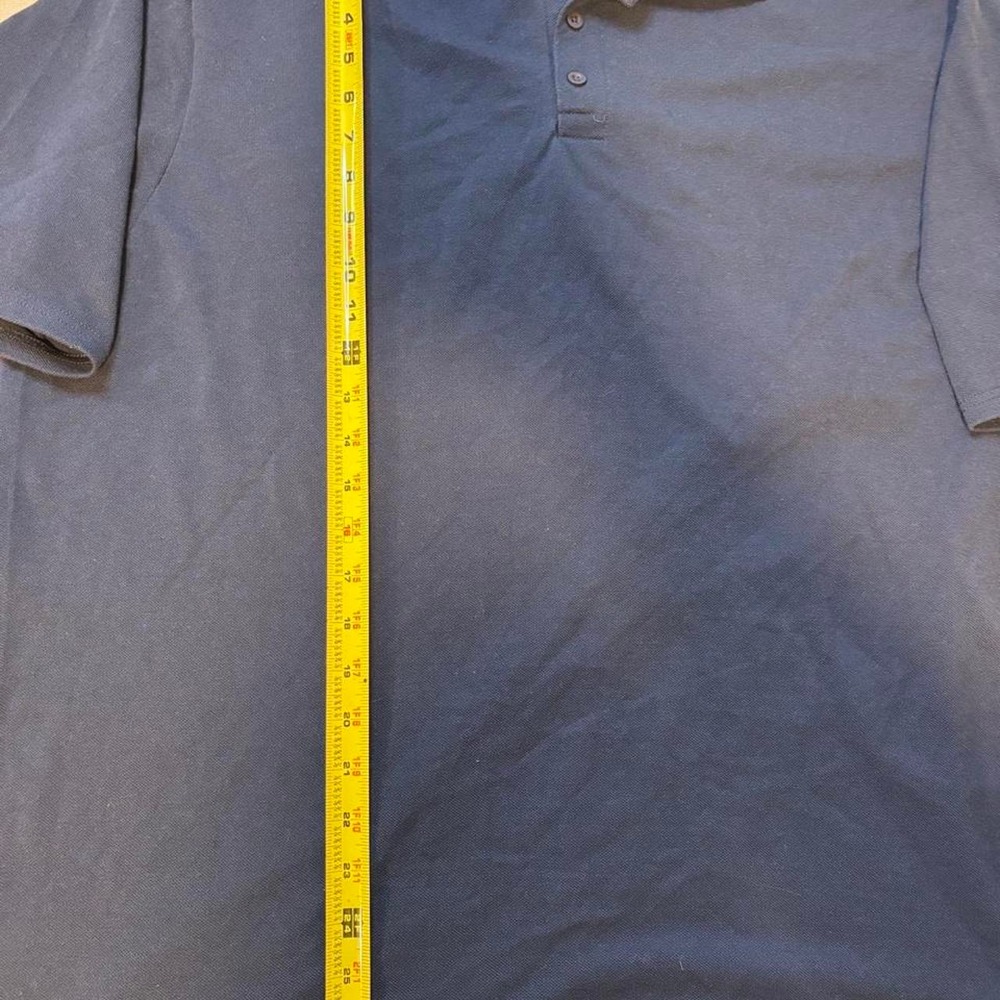 Hanes X-Temp Navy Blue Short Sleeve Polo Shirt Mens 2XL Pique Moisture Wicking - Picture 4 of 7